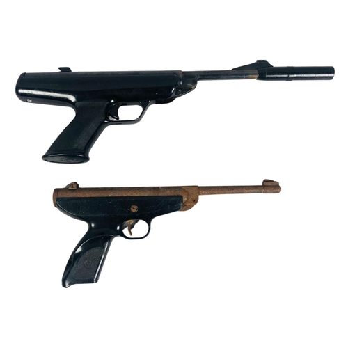 71 - 2 vintage air pistols. 1 BSA Scorpion .22 one other similar, possibly German.  Both Break barrel.