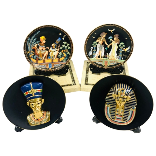 73 - Osiris Porcelain x 2 and 2 x Bradford Exchange Figural plates. All boxed with stands