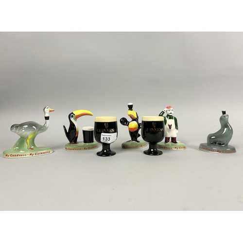 133 - A collection of Carlton Ware 'Guinness' figurines.To include - Ostrich, Seal, Toucans, Zoo keeper an... 