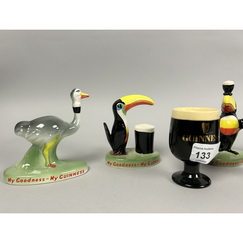 133 - A collection of Carlton Ware 'Guinness' figurines.To include - Ostrich, Seal, Toucans, Zoo keeper an... 