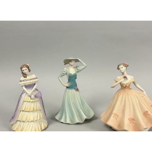 147 - A set of five Coalport bisque figurines.From the 'English Rose collection'