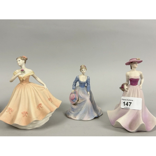 147 - A set of five Coalport bisque figurines.From the 'English Rose collection'