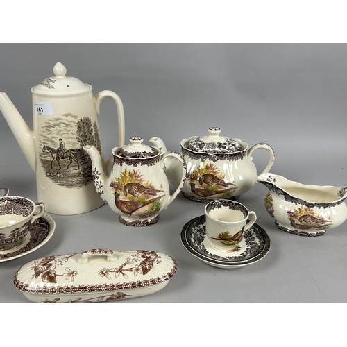 151 - A collection of 19th & 20th table wares. Including Spode 'The last draw' & Palissy 'game ser... 