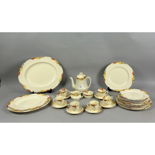 152 - A large Alfred Meakin dinner & Tea service. 'Royal Marigold' pattern. Including three serving pl... 