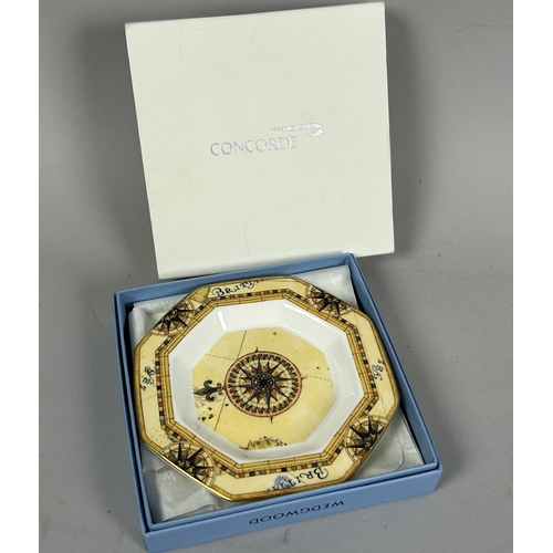 154 - A collection of Concorde memorabilia. Including stamps, Wedgwood dish and Medallion.