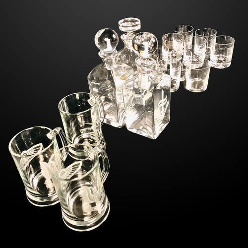 111 - Boxed New Heavily engraved Collection of Crystal Glasses mainly Special Forces Including SBS, SAS, S... 