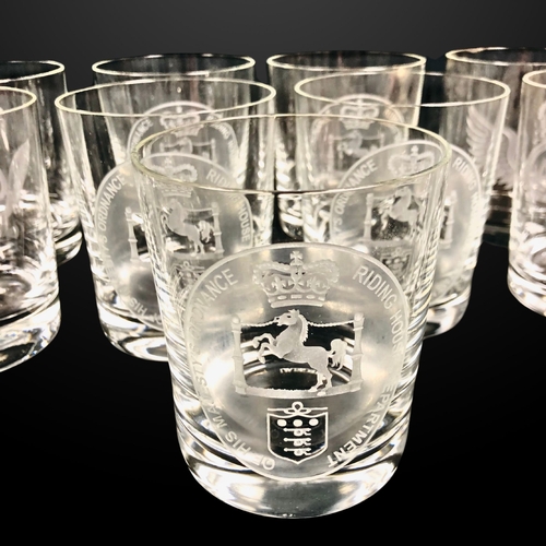 114 - Boxed New Heavily engraved Crystal Regimental Glasses including Ordnance, Artillery and Air Defence ... 