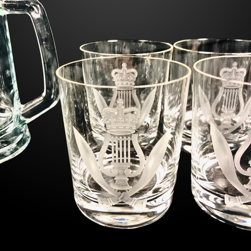 114 - Boxed New Heavily engraved Crystal Regimental Glasses including Ordnance, Artillery and Air Defence ... 