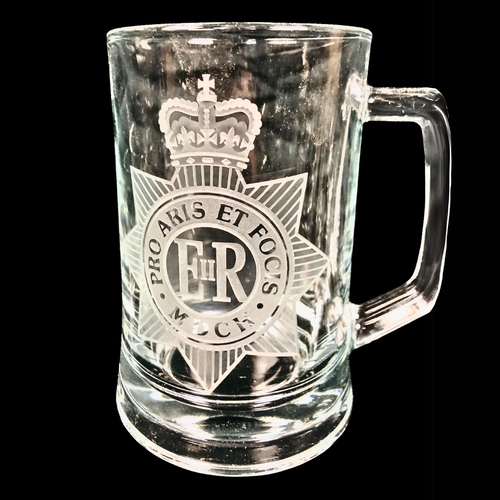 114 - Boxed New Heavily engraved Crystal Regimental Glasses including Ordnance, Artillery and Air Defence ... 