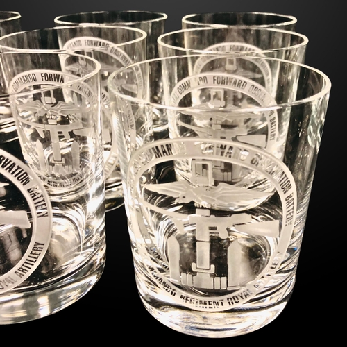 114 - Boxed New Heavily engraved Crystal Regimental Glasses including Ordnance, Artillery and Air Defence ... 