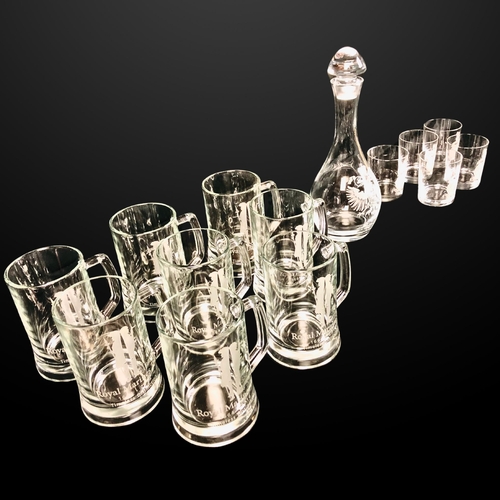 115 - Boxed New Heavily engraved Crystal Cut Royal Marines Regimental Glasses and Tankards & Other Dec... 