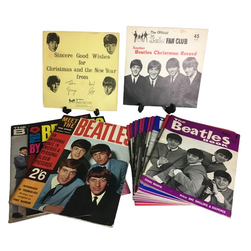 412 - The Beatles Ephemera - The Beatles Book 1963-64 Vols 1-13, Beatles Fan Club Flexi Vinyl Records x 2 ... 