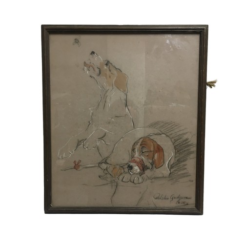 419 - Early Ralston Gudgeon Original Artwork - Graphite Pastel and Watercolour, signed and dated 1935.Heig... 