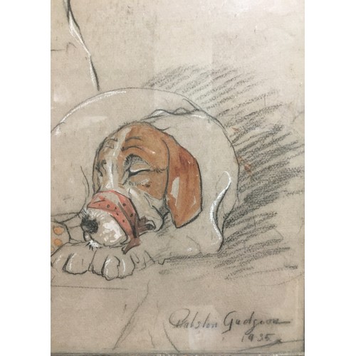 419 - Early Ralston Gudgeon Original Artwork - Graphite Pastel and Watercolour, signed and dated 1935.Heig... 