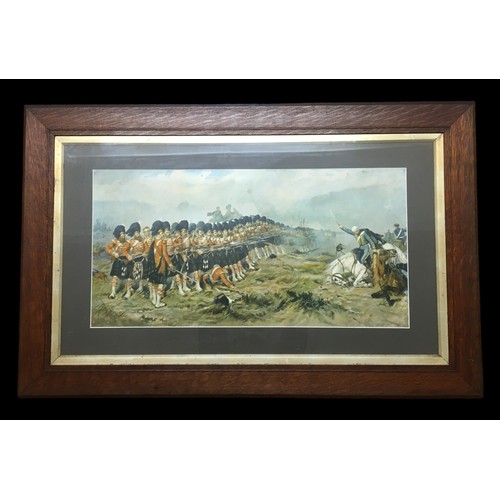 431 - Large Oak framed Robert Gibb (19thC Scottish) Print  - 