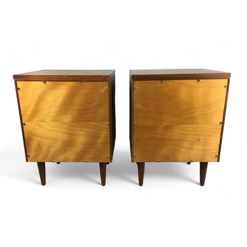 440 - Mid Century White & Newton Pair of Bedside Cabinets, Teak with Tambour Style Fronted drawers.Hei... 