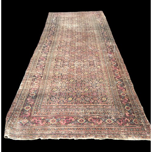 443 - Large 19th Century Rug in the Persian Style, Country House Chic. Rare Survivor.Length 395cm Width 15... 