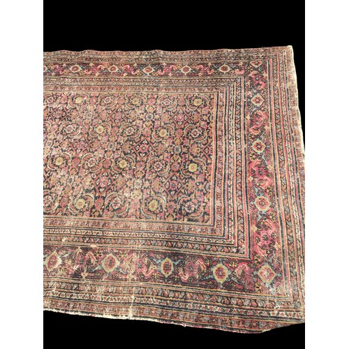 443 - Large 19th Century Rug in the Persian Style, Country House Chic. Rare Survivor.Length 395cm Width 15... 