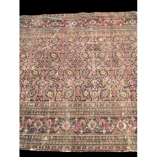 443 - Large 19th Century Rug in the Persian Style, Country House Chic. Rare Survivor.Length 395cm Width 15... 