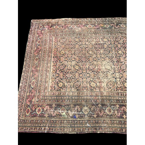 443 - Large 19th Century Rug in the Persian Style, Country House Chic. Rare Survivor.Length 395cm Width 15... 