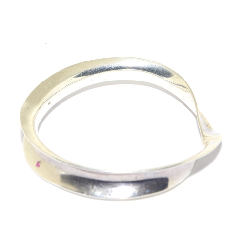 274 - large solid 925 silver bangle with twist decoration 30g