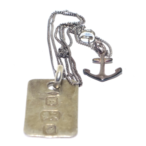 280 - 925 silver hallmarked ingot and chain