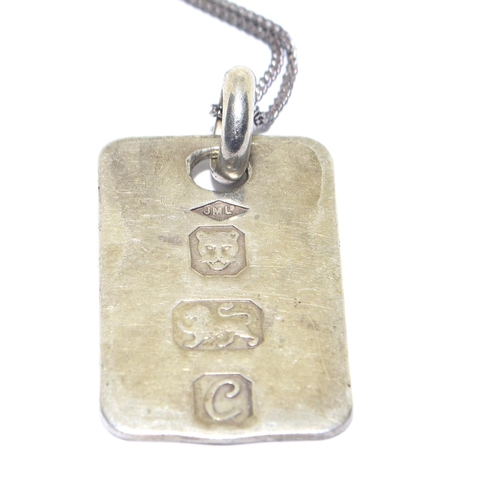 280 - 925 silver hallmarked ingot and chain