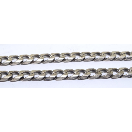 289 - 925 silver flat link neck chain with lobster claw clasp 51cm long 64g