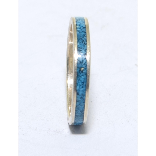 311 - 925 silver Turquoise band ring size P