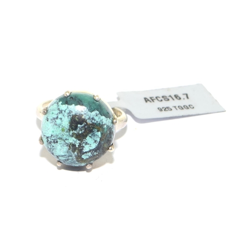 316 - 925 silver BNWT unpolished Turquoise ring size N