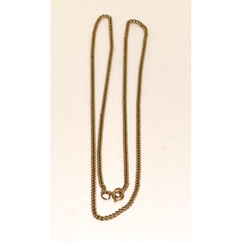 307 - 9ct gold close link necklace 7g 57cm long