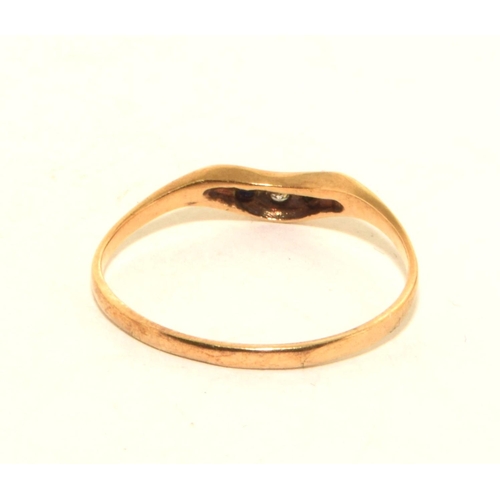 299 - 9ct gold ladies Diamond and Sapphire wishbone ring size L