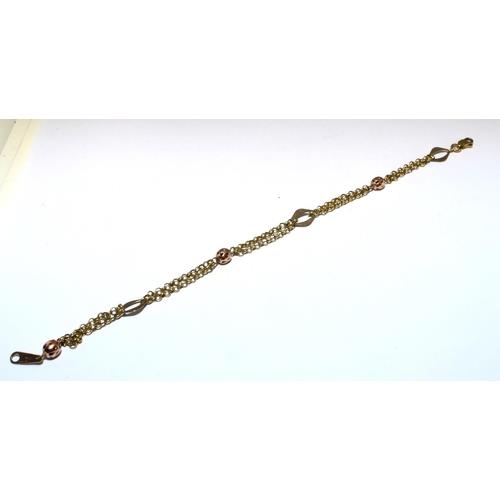 282 - 9ct gold ball design bracelet 3.6g 16cm long