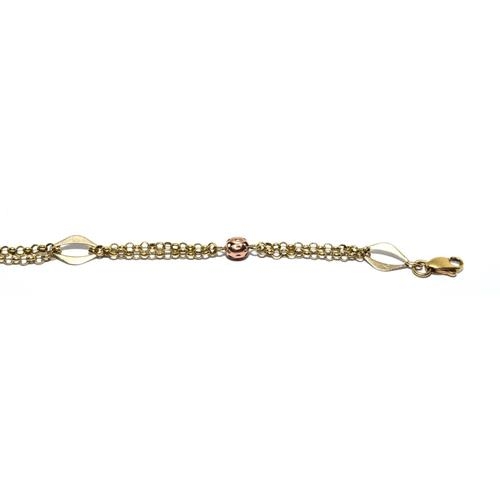 282 - 9ct gold ball design bracelet 3.6g 16cm long