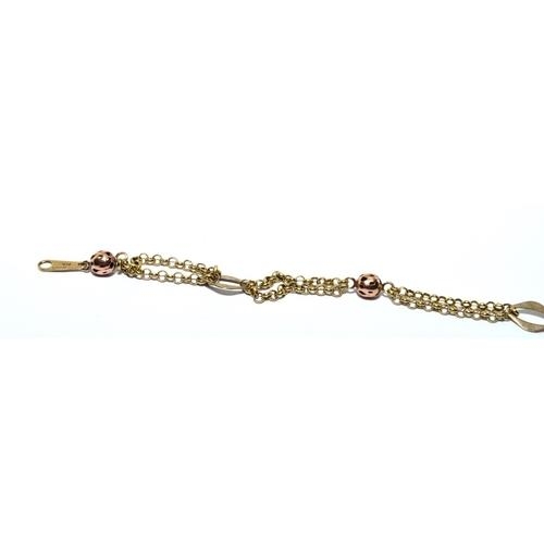 282 - 9ct gold ball design bracelet 3.6g 16cm long