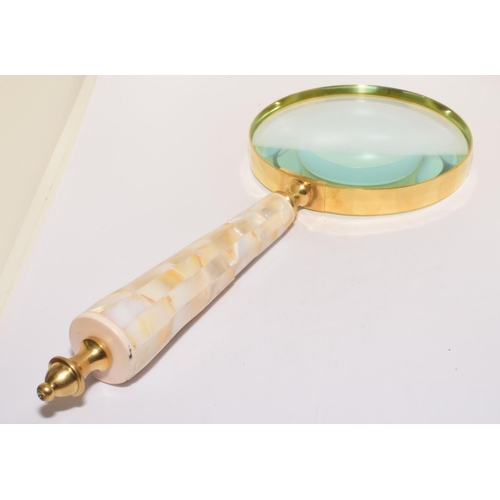 300 - Large Mother of pearl handled magnifying glass