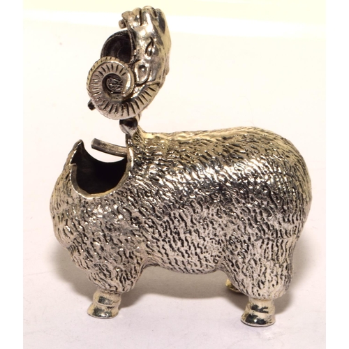 309 - silver plated vesta in the form of a Ram