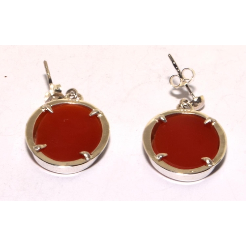 323 - Pair silver Cameo style earrings 