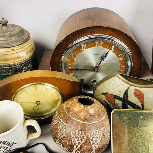 3 - A massive, varied collection to include a vintage umbrella, mantel clock, coins and numerous other i... 