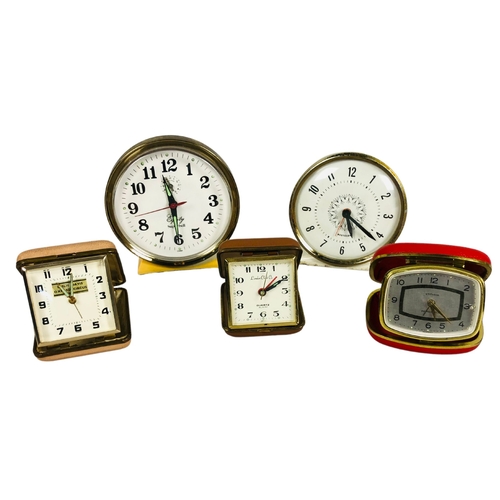 17 - Collection of alarm and travel Clocks