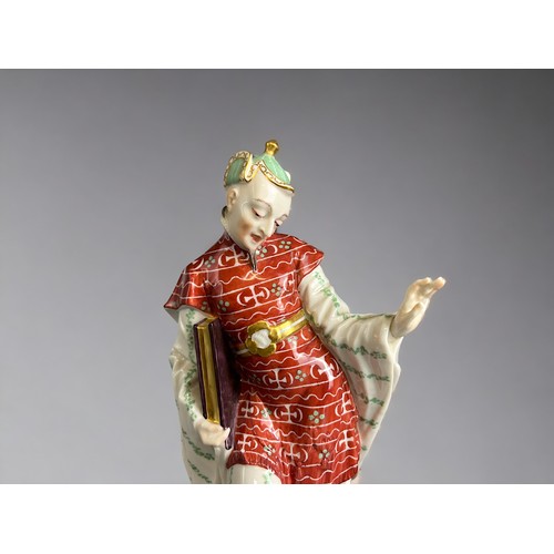 386 - After Franz Anton Bustelli porcelain figure.Nymphenburg porcelain, 20th Century.Chinese priest. Heig... 