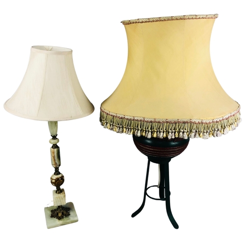 42 - 2 retro table lamps with shades.