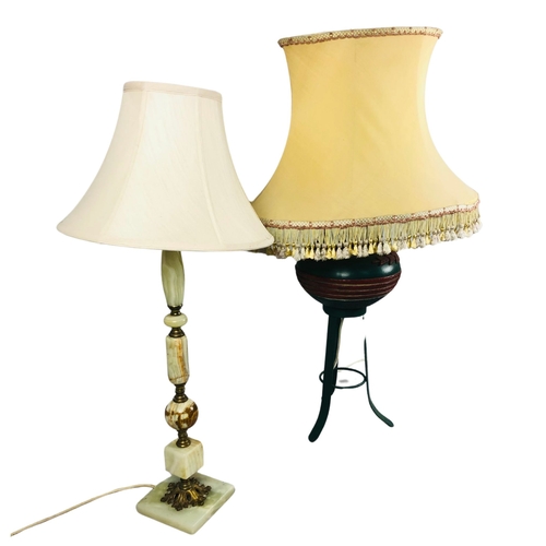 42 - 2 retro table lamps with shades.