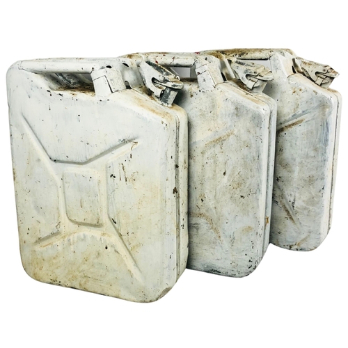 59 - 3 white painted Jerry cans