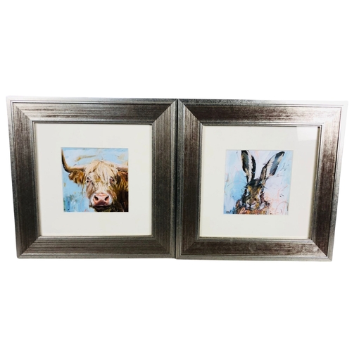 61 - 2 modern framed prints.