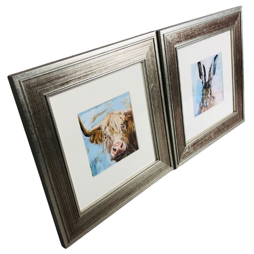 61 - 2 modern framed prints.