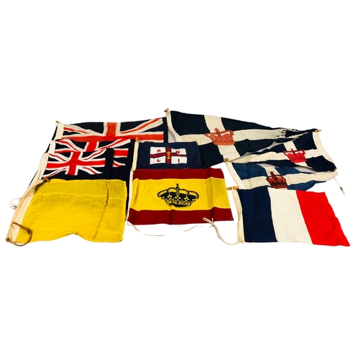 63 - A collection of small Vintage canvas (sailing) flags!