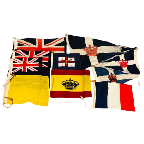 63 - A collection of small Vintage canvas (sailing) flags!