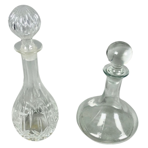 65 - Two Glass Decanters, one a ships decanter