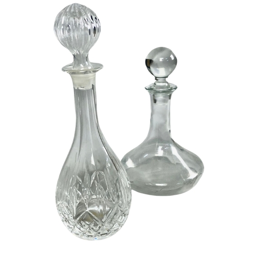 65 - Two Glass Decanters, one a ships decanter